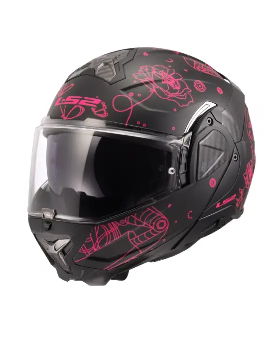 LS2 ADVANT 2 SOPHIA MAT SİYAH-PEMBE KASK