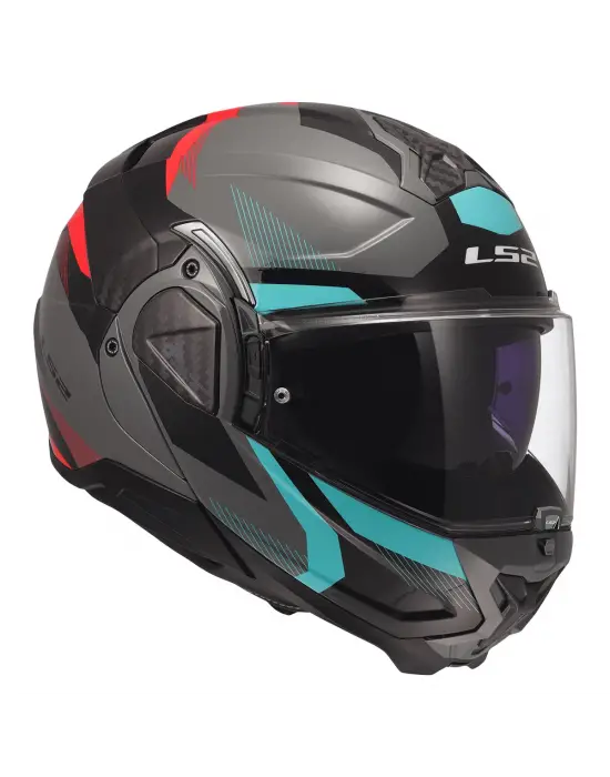 LS2 ADVANT 2 TRIPLE GRİ-KIRMIZI-SİYAH-TURKUAZ KASK