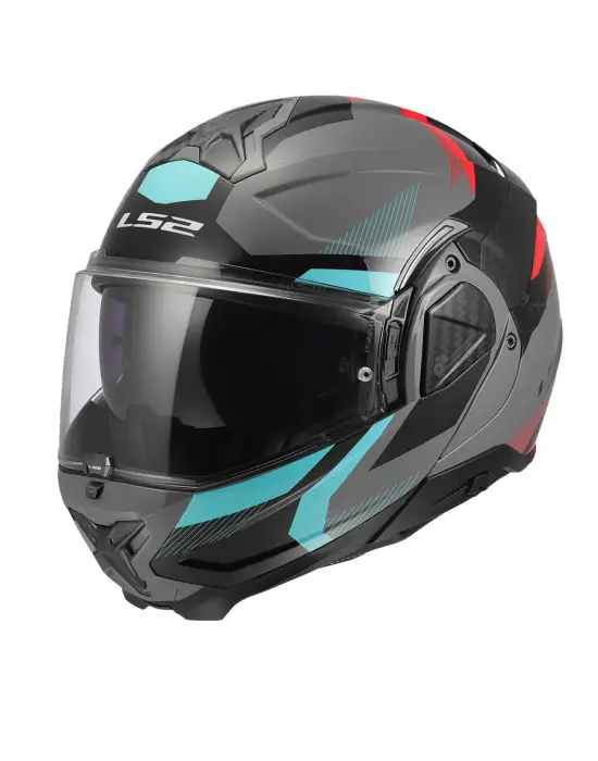 LS2 ADVANT 2 TRIPLE GRİ-KIRMIZI-SİYAH-TURKUAZ KASK