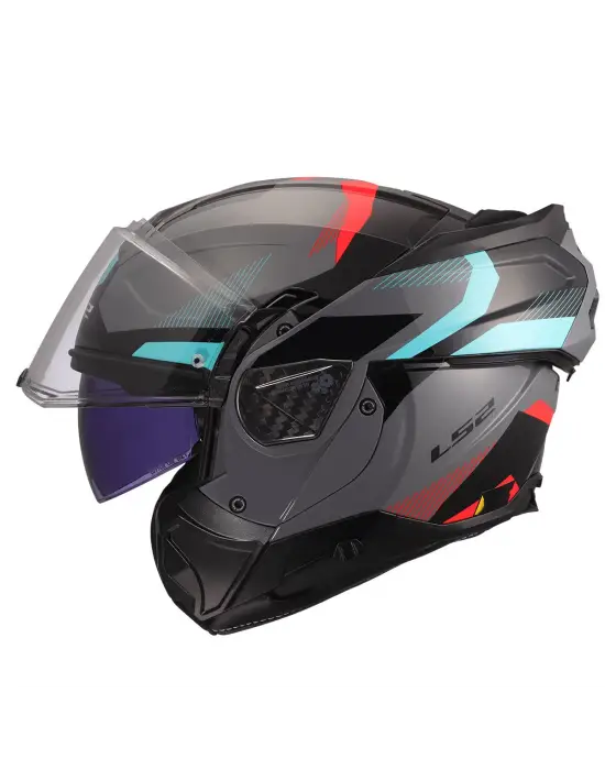 LS2 ADVANT 2 TRIPLE GRİ-KIRMIZI-SİYAH-TURKUAZ KASK