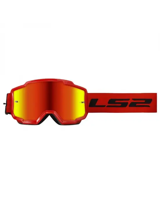 LS2 CHARGER GOGGLES MOTOKROS GÖZLÜK (IRIDIUM CAMLI) KIRMIZI