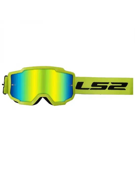 LS2 CHARGER GOGGLES MOTOKROS GÖZLÜK (IRIDIUM CAMLI) NEON SARI