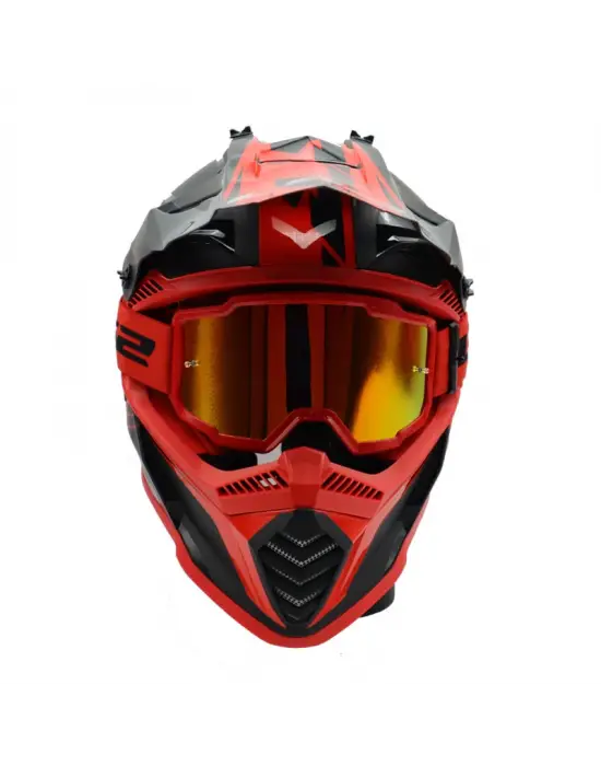 LS2 CHARGER GOGGLES MOTOKROS GÖZLÜK (IRIDIUM CAMLI) KIRMIZI