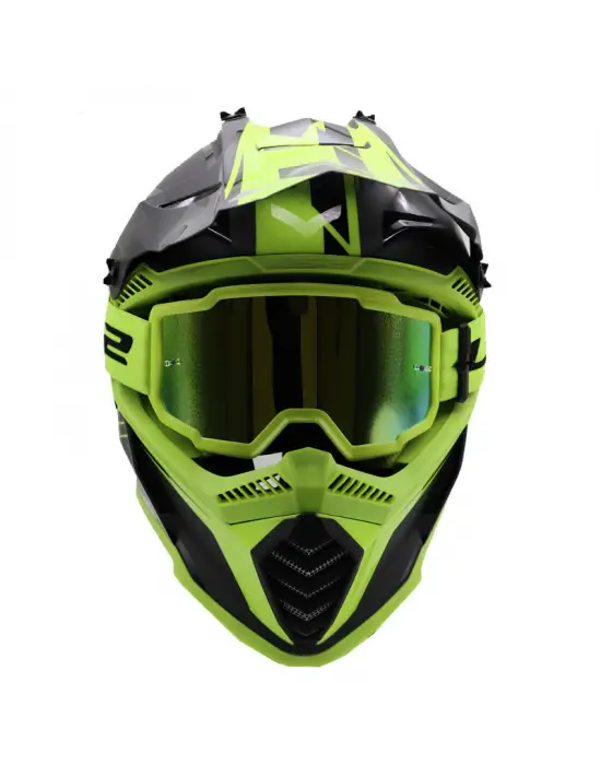 LS2 CHARGER GOGGLES MOTOKROS GÖZLÜK (IRIDIUM CAMLI) NEON SARI