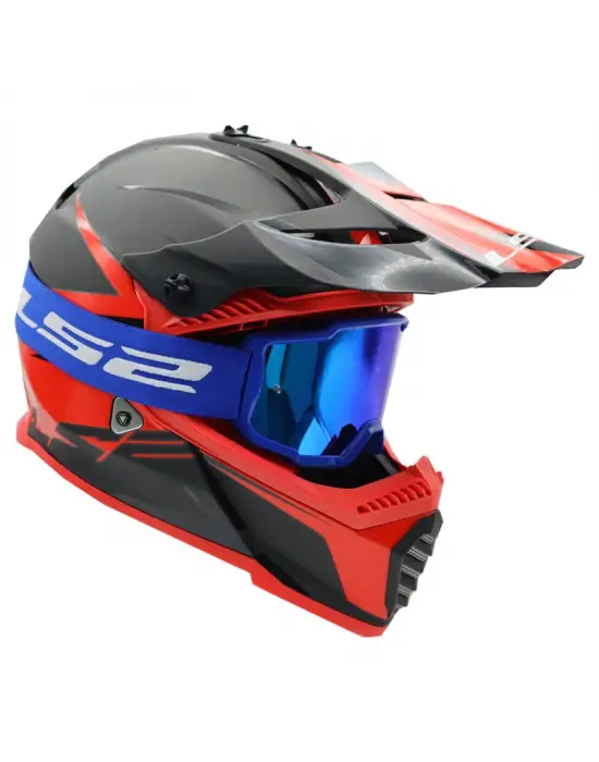 LS2 CHARGER GOGGLES MOTOKROS GÖZLÜK (IRIDIUM CAMLI) MAVİ