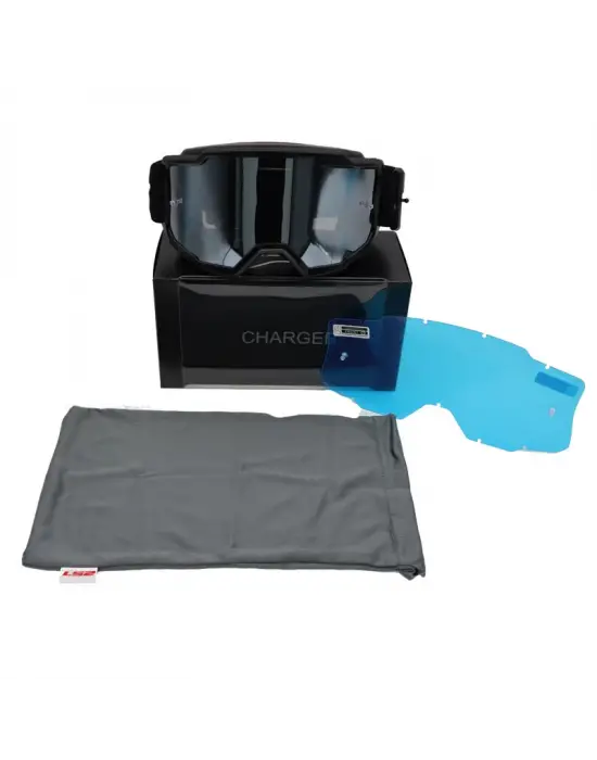 LS2 CHARGER GOGGLES MOTOKROS GÖZLÜK (IRIDIUM CAMLI) SİYAH