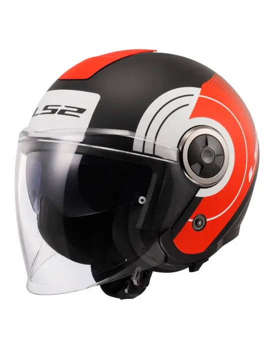 LS2 CLASSY DISKO MAT SİYAH-KIRMIZI-BEYAZ KASK