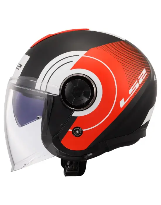 LS2 CLASSY DISKO MAT SİYAH-KIRMIZI-BEYAZ KASK