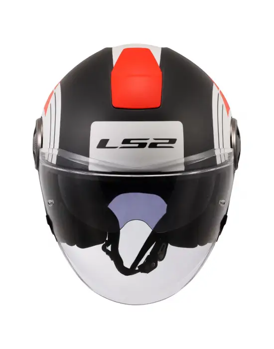 LS2 CLASSY DISKO MAT SİYAH-KIRMIZI-BEYAZ KASK