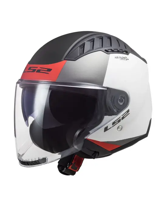 LS2 COPTER 2 URBANE MAT BEYAZ-KIRMIZI KASK