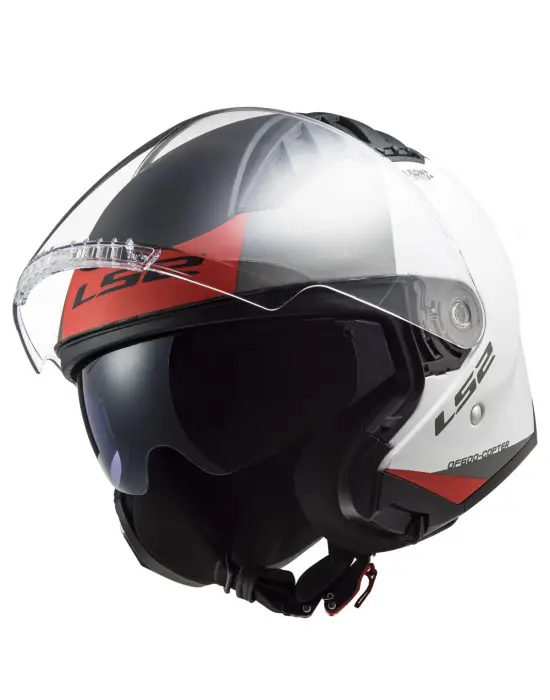 LS2 COPTER 2 URBANE MAT BEYAZ-KIRMIZI KASK