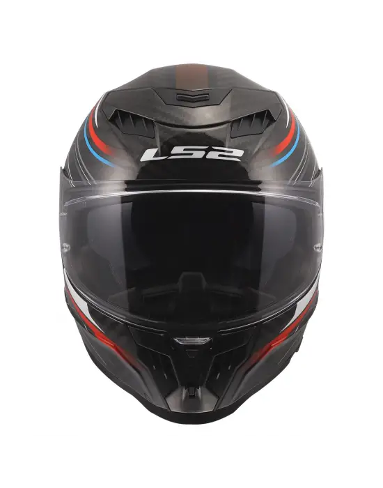 LS2 DRAGON KARBON SUBIC BEYAZ-MAVİ-KIRMIZI KASK