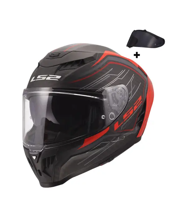 LS2 DRAGON KARBON SUBIC KIRMIZI KASK