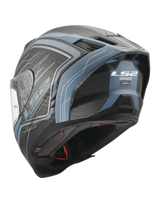 LS2 DRAGON KARBON SUBIC MAT MAVİ PETROL KASK