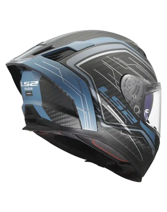 LS2 DRAGON KARBON SUBIC MAT MAVİ PETROL KASK