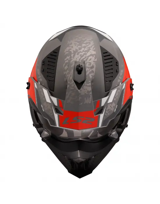 LS2 DRIFTER DEVOR MAT GRİ-TITANIUM-KIRMIZI KASK