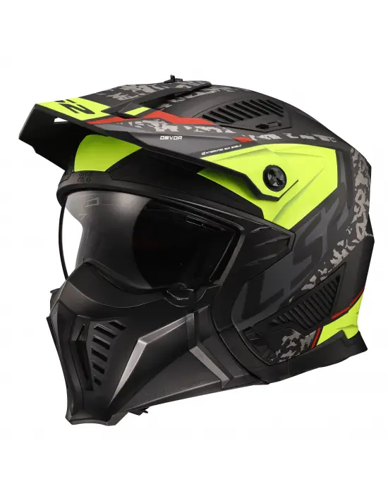 LS2 DRIFTER DEVOR MAT SİYAH-NEON SARI KASK