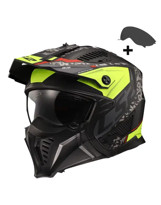 LS2 DRIFTER DEVOR MAT SİYAH-NEON SARI KASK