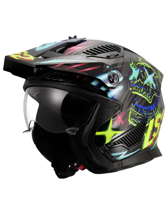 LS2 DRIFTER RAYZ SİYAH-MAVİ KASK