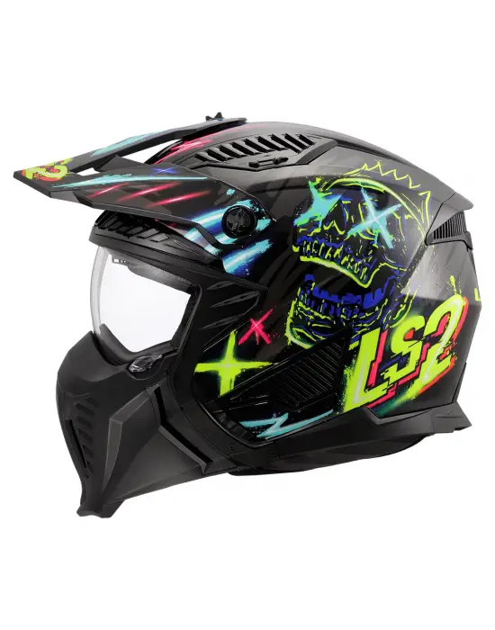 LS2 DRIFTER RAYZ SİYAH-MAVİ KASK