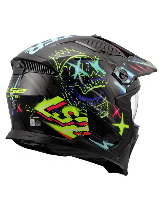 LS2 DRIFTER RAYZ SİYAH-MAVİ KASK