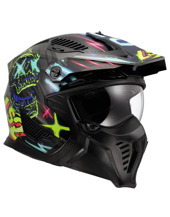 LS2 DRIFTER RAYZ SİYAH-MAVİ KASK