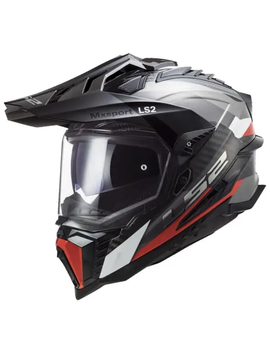 LS2 EXPLORER C KARBON FRONTIER TITANIUM-KIRMIZI KASK