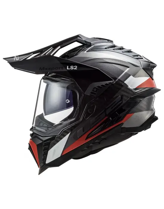 LS2 EXPLORER C KARBON FRONTIER TITANIUM-KIRMIZI KASK