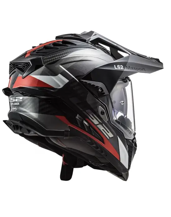 LS2 EXPLORER C KARBON FRONTIER TITANIUM-KIRMIZI KASK