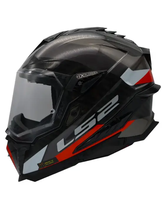 LS2 EXPLORER C KARBON FRONTIER TITANIUM-KIRMIZI KASK