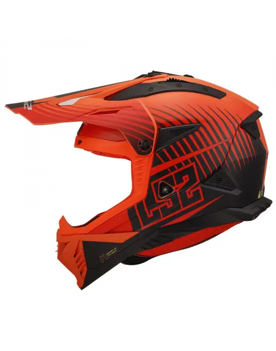 LS2 FAST 2 DUCK TURUNCU-KIRMIZI KASK