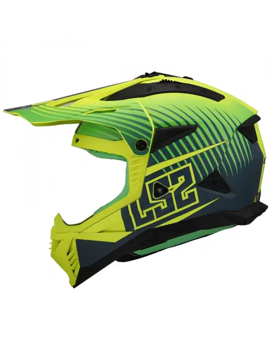 LS2 FAST 2 DUCK YEŞİL-NEON SARI KASK