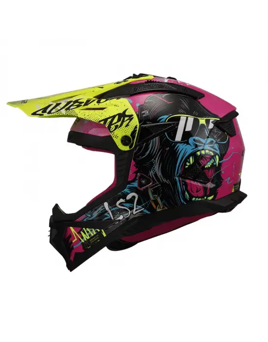 LS2 FAST 2 GORILLA MOR-NEON SARI KASK