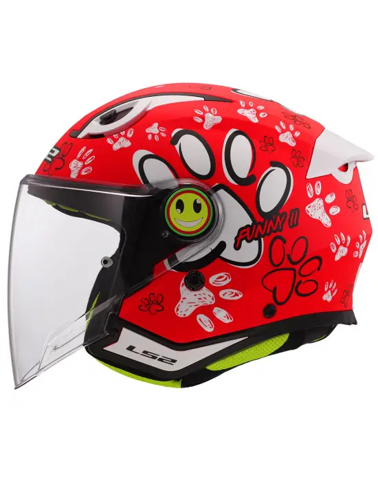 LS2 FUNNY 2 PAWS MAT KIRMIZI ÇOCUK KASK