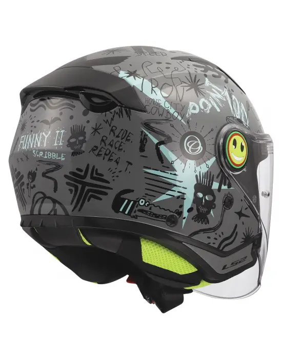 LS2 FUNNY 2 SCRIBBLE GRİ-MAVİ ÇOCUK KASK