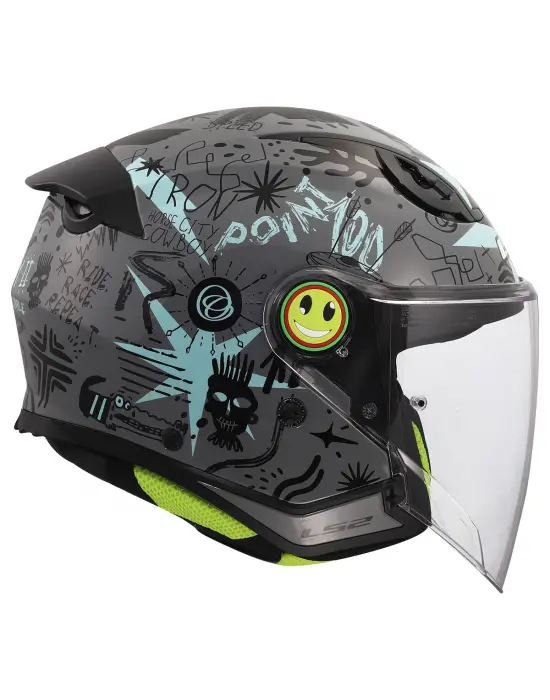 LS2 FUNNY 2 SCRIBBLE GRİ-MAVİ ÇOCUK KASK