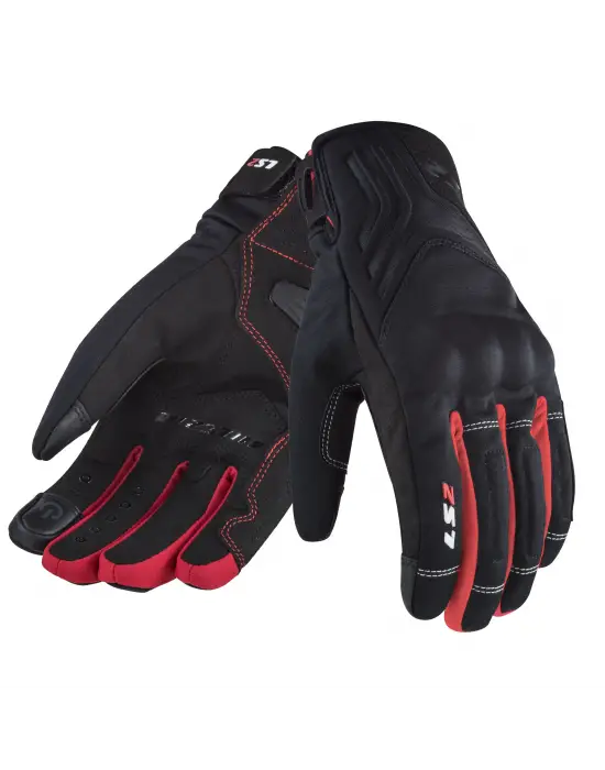 LS2 JET 2 WATERPROOF ELDİVEN SİYAH-KIRMIZI