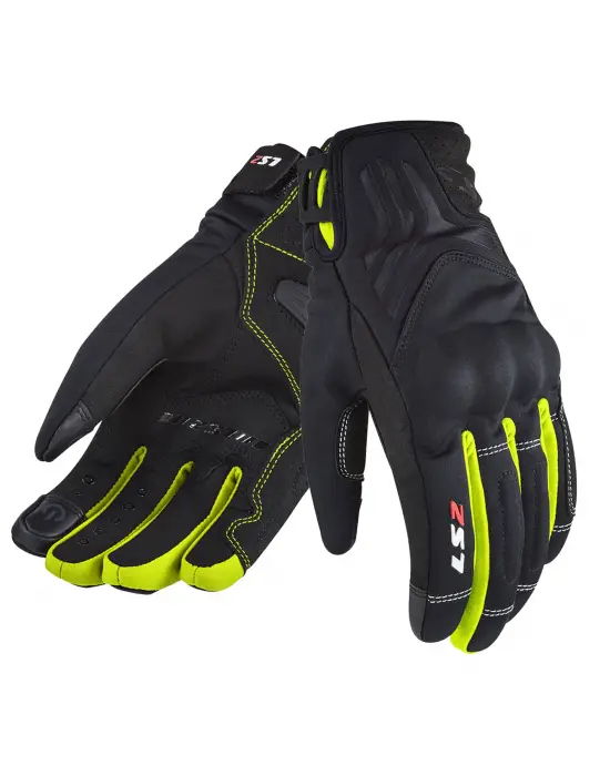 LS2 JET 2 WATERPROOF KADIN ELDİVEN SİYAH-NEON SARI