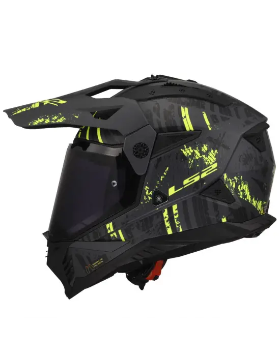 LS2 PIONEER 2 CRAZY MAT SİYAH-GRİ-NEON SARI KASK
