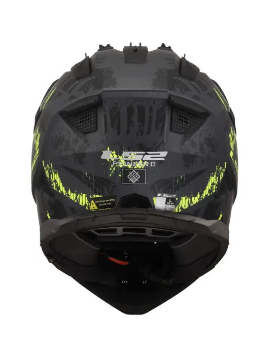 LS2 PIONEER 2 CRAZY MAT SİYAH-GRİ-NEON SARI KASK