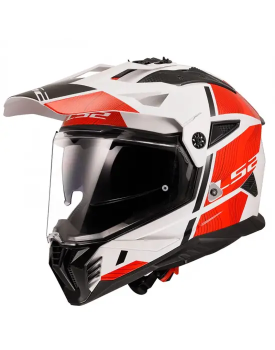 LS2 PIONEER 2 HILL BEYAZ-KIRMIZI KASK