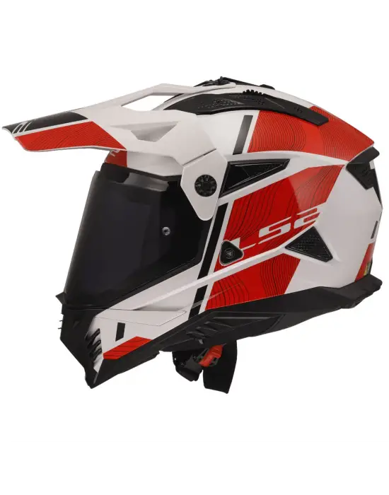 LS2 PIONEER 2 HILL BEYAZ-KIRMIZI KASK