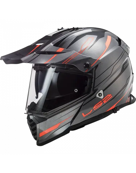LS2 PIONEER EVO KNIGHT TITANIUM-TURUNCU KASK