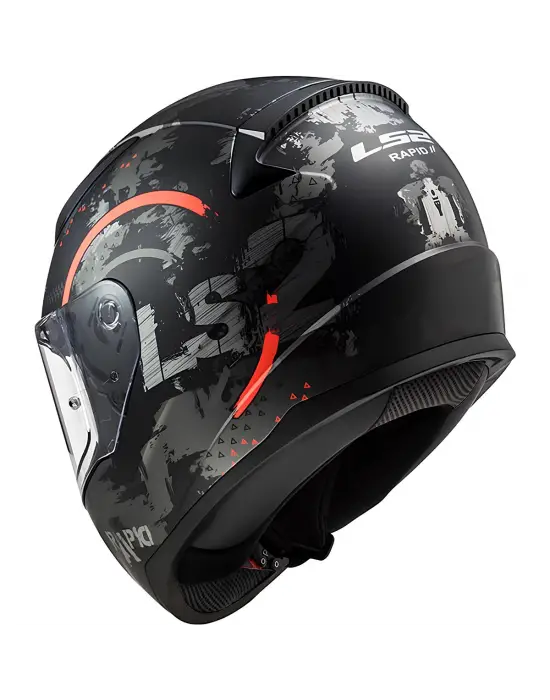 LS2 RAPID 2 CIRCLE MAT SİYAH-KIRMIZI KASK