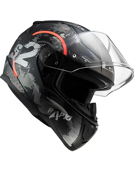 LS2 RAPID 2 CIRCLE MAT SİYAH-KIRMIZI KASK