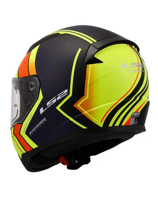 LS2 RAPID 2 EXTRA MAT NEON SARI-NAVY MAVİ KASK