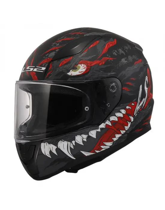 LS2 RAPID 2 KAIJU MAT SİYAH-KIRMIZI-BEYAZ KASK
