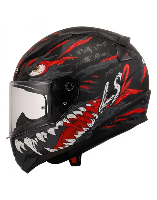 LS2 RAPID 2 KAIJU MAT SİYAH-KIRMIZI-BEYAZ KASK