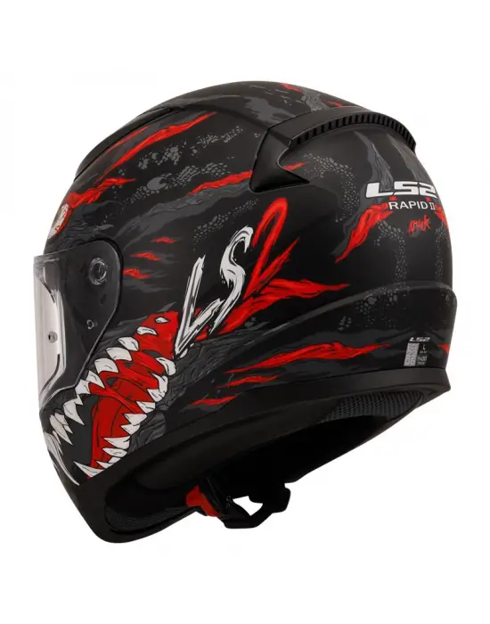 LS2 RAPID 2 KAIJU MAT SİYAH-KIRMIZI-BEYAZ KASK