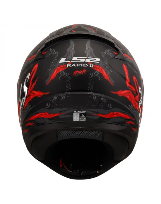 LS2 RAPID 2 KAIJU MAT SİYAH-KIRMIZI-BEYAZ KASK